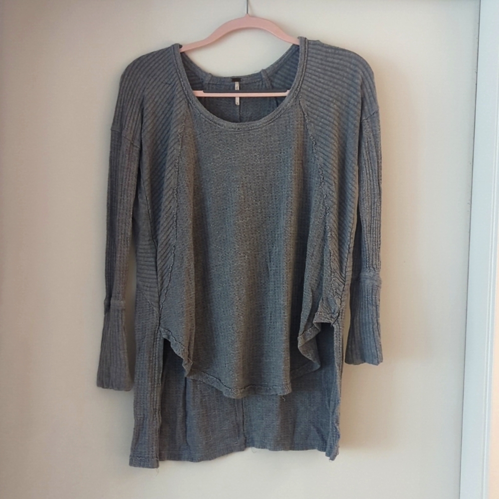 Free People long sleeve waffle shirt
